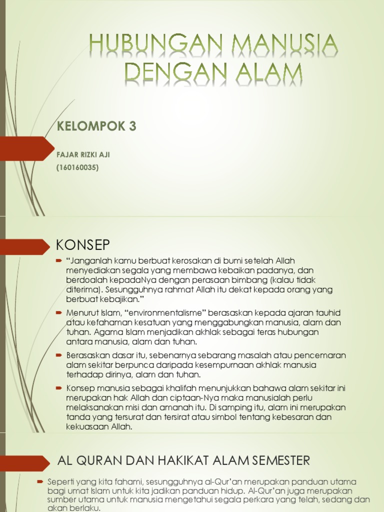 Hubungan Manusia dan Alam dalam Islam | PDF | Agama & Spiritualitas