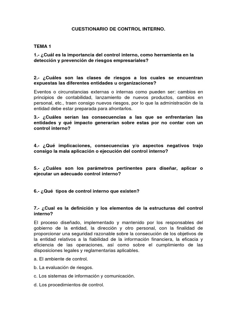 Evaluacion Del Control Interno | PDF | Auditoría | Contabilidad