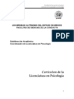 Curriculum de la Licenciatura en Psicología UNIVERSIDAD AUTÓNOMA DEL ESTADO DE MÉXICO FACULTAD DE CIENCIAS DE LA CONDUCTA.pdf