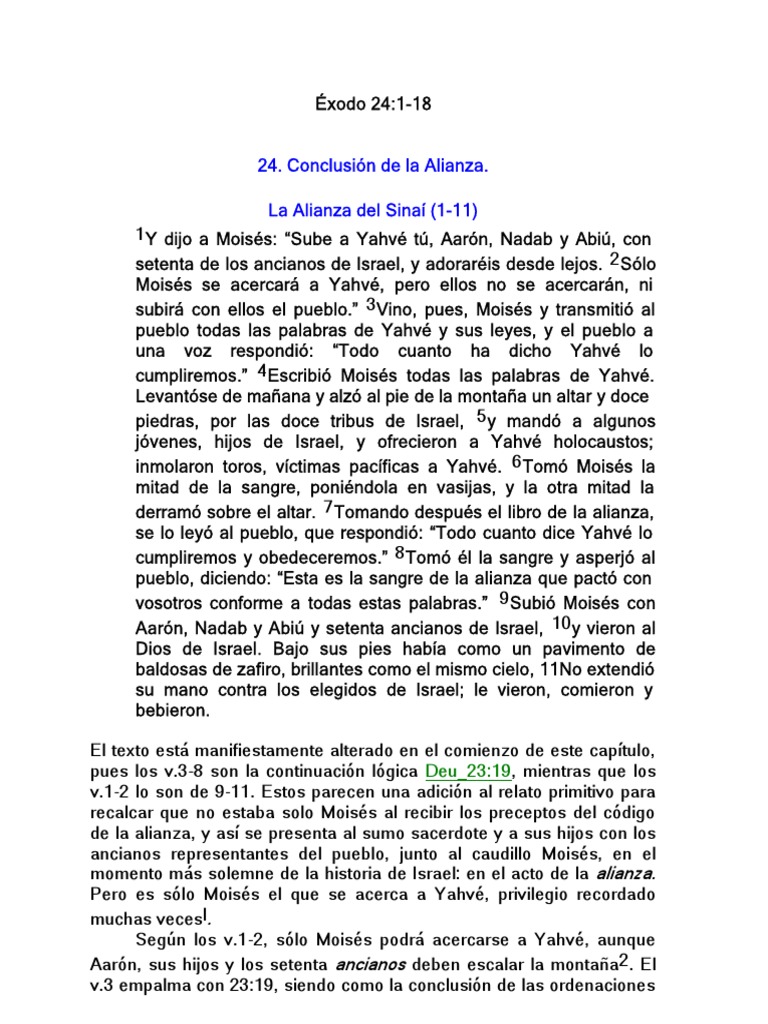 Exodo 24 1 18 Pdf Moisés Diez Mandamientos