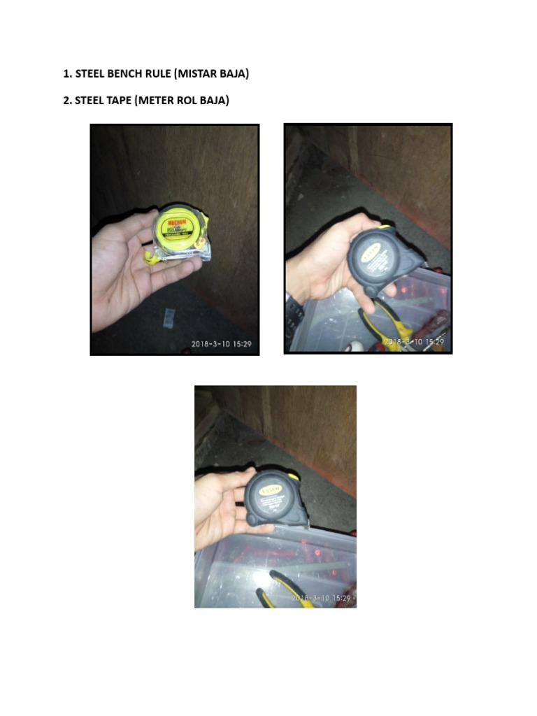 Steel Bench Rule (Mistar Baja) 2. Steel Tape (Meter Rol Baja) | PDF ...