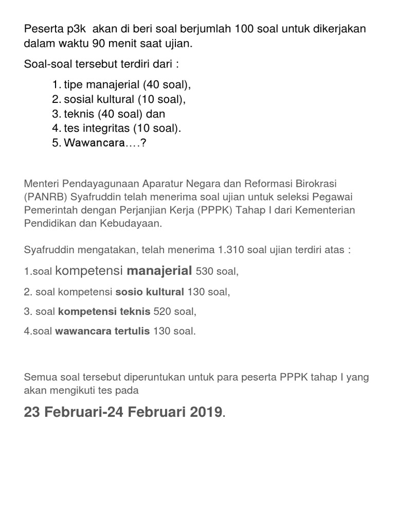 Tipe Soal P3k Docx