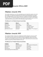 Film Fare Awards 1954 To 2009