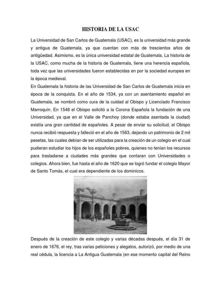 La Universidad De San Carlos De Guatemala Pdf Universidad Guatemala