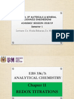 Analytical Chemistry Redox Titrations