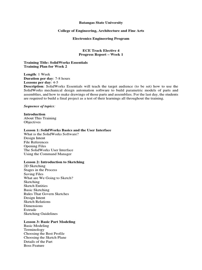 SolidWorks Training | PDF | Engineering | Teaching Mathematics