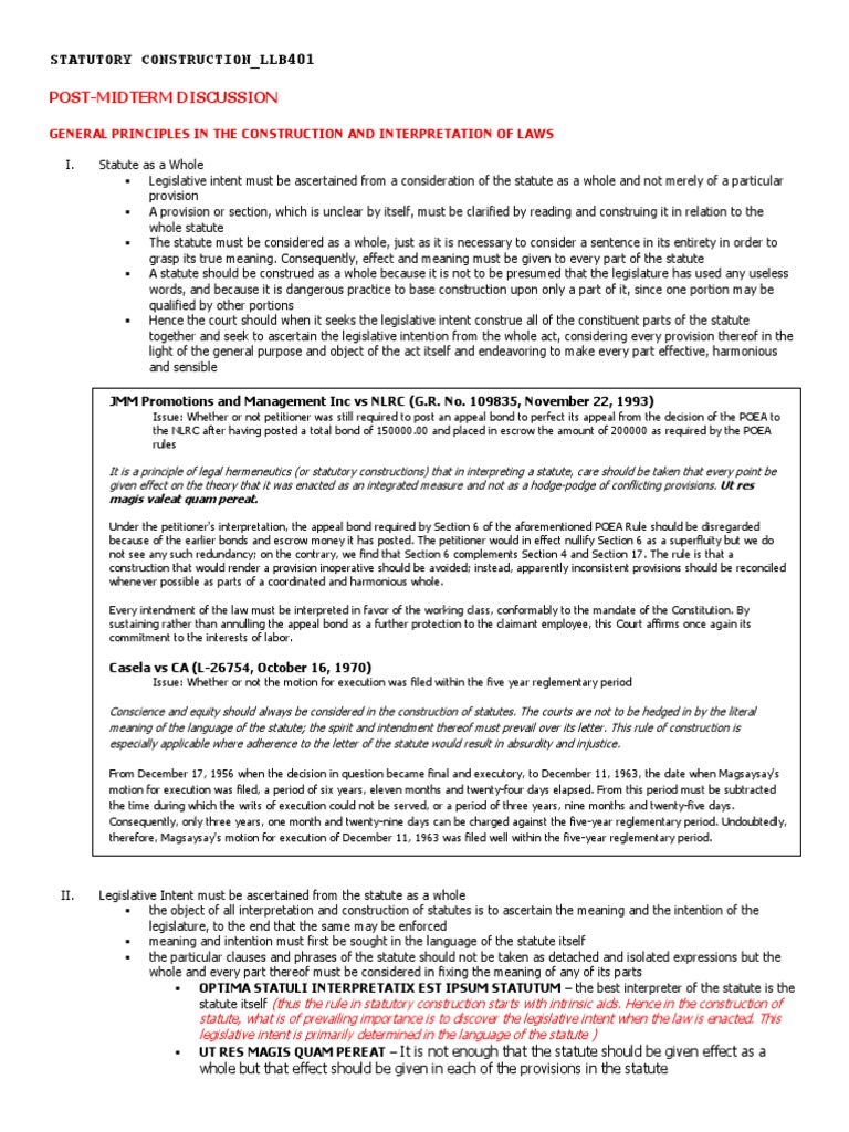 Principles of Statutory Construction | PDF | Statutory Interpretation ...