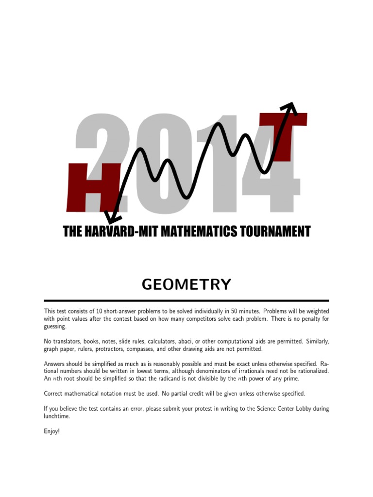 HMMT 2014 Geometry Test Problems | PDF | Circle | Triangle