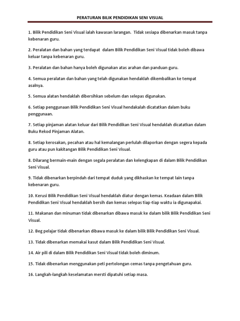 Peraturan Bilik Psv Pdf