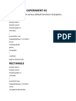 Experiment-01 Circle: Objective-To Draw Various Default Functions of Graphics