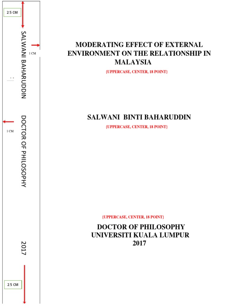 Cover and Spine UniKL Thesis Formatting PDF Thesis Doctor Of