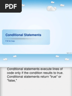 Conditional Statement - If & For Loop