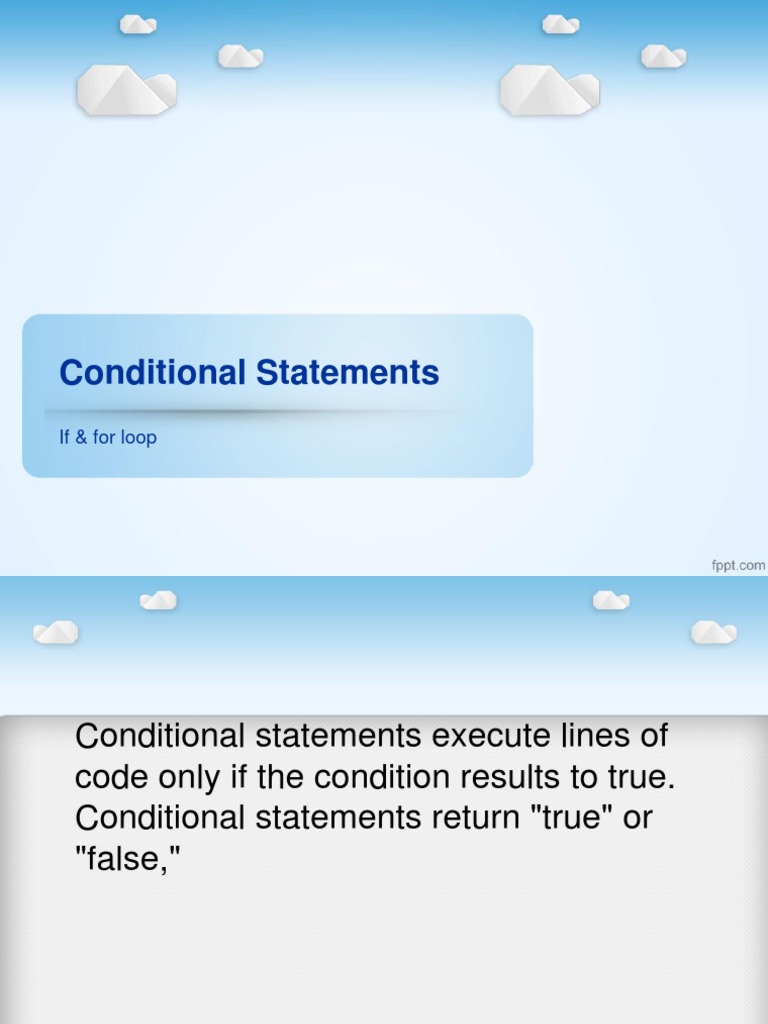 Conditional Statement - If & For Loop | PDF | Computer Programming ...