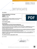 Certificate - Ökotex Class I - CQ 730-3