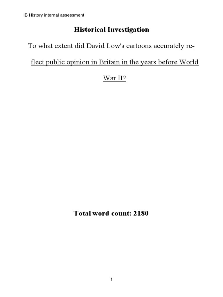 IB History IA PDF Neville Chamberlain Public Opinion