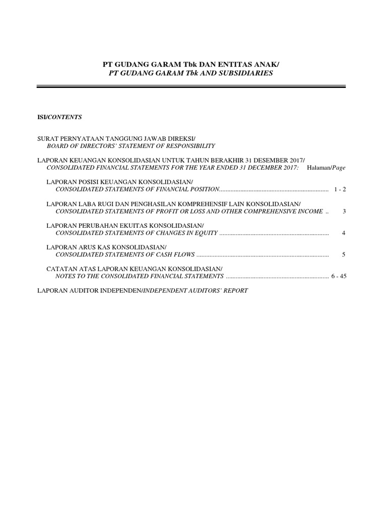 Laporan Keuangan Pt Gudang Garam Tbk 31 Dec 2017 Color Pdf