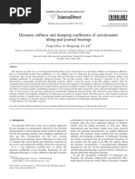 Dynamic Stiffness and Damping Coefficients of Aerodynamic Tilting-Pad Journal Bearings