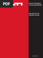 Technical Data Sheet for HIT-HY 270 Injectable Anchor for Masonry Technical Information ASSET DOC 4098527