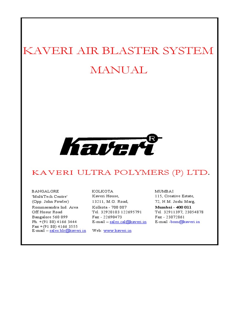 Operation & Maintenance Manual of Air Blaster System, PDF, Valve