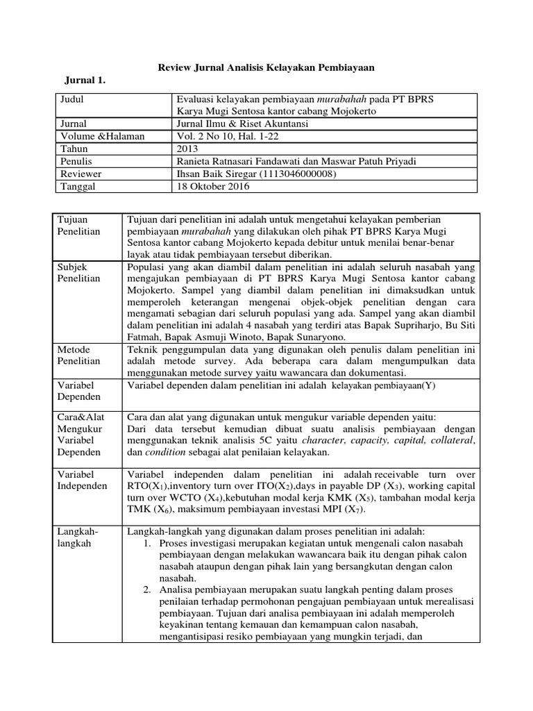 Review Jurnal Ilmiah Manajemen Keuangan Revisi Id