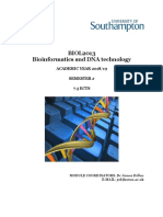 BIOL2013 Bioinformatics and DNA Technology: ACADEMIC YEAR 2018/19 Semester 2 7.5 ECTS