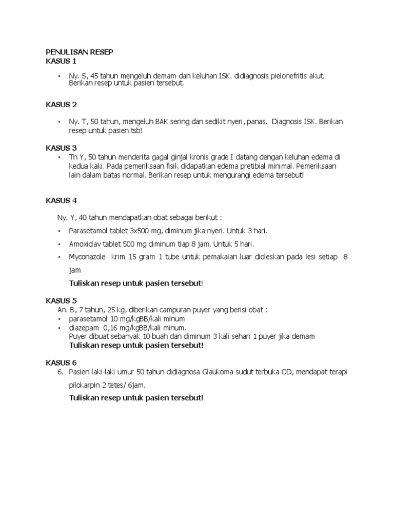 Contoh Penulisan Resep Obat Medis | PDF | Sains & Matematika