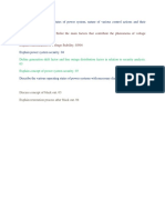 Power System Operating States, Control Actions, Security Analysis & Blackout Restoration