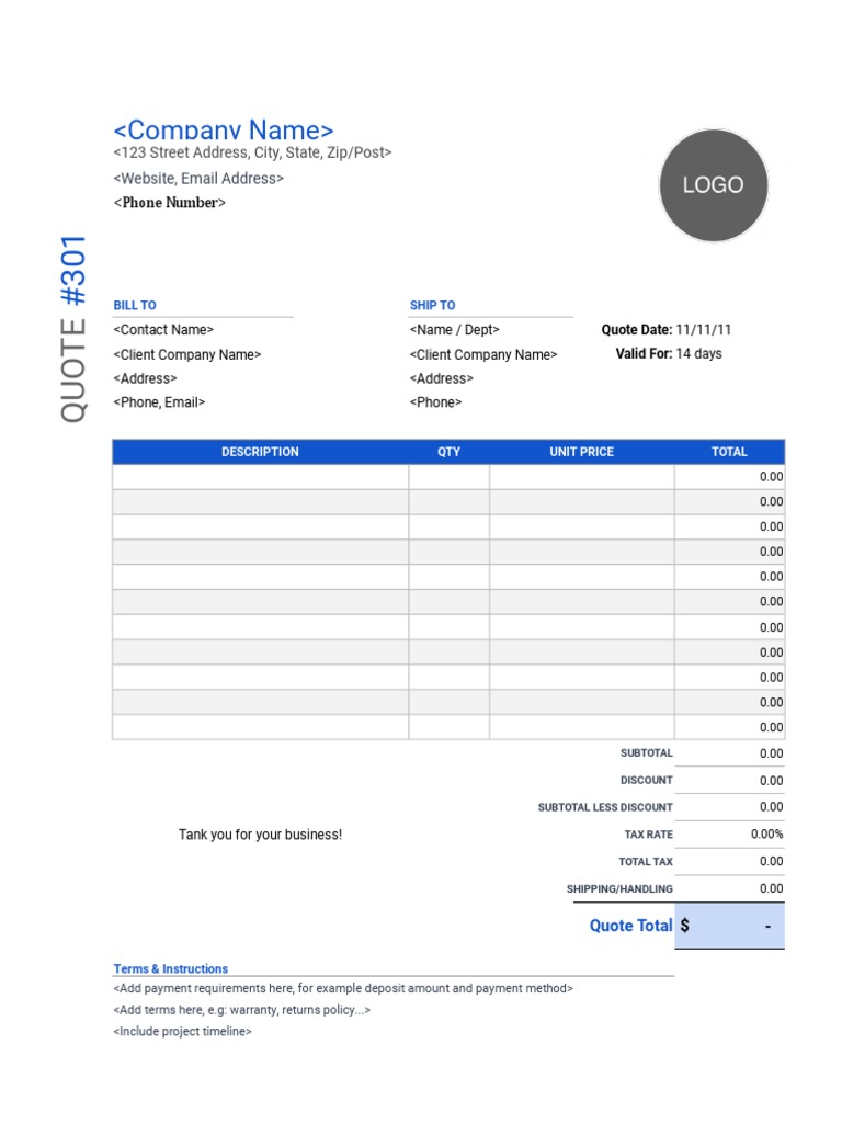 Quote Template Side Tilt | PDF | Payments | Government Finances