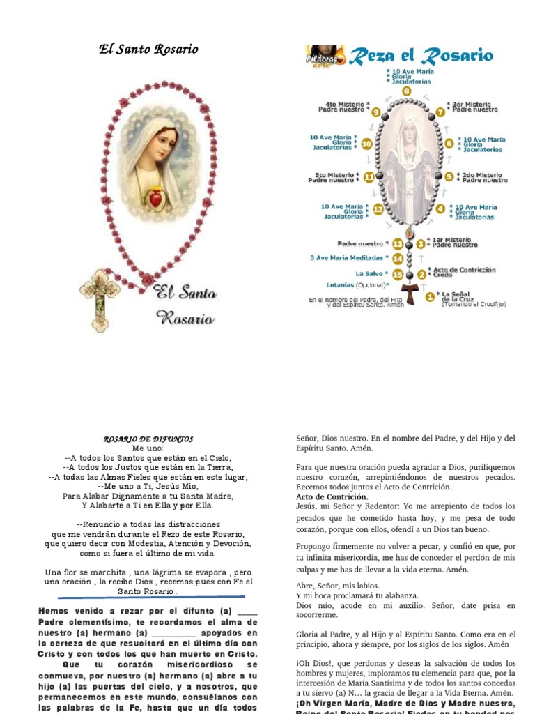 Rezo del Santo Rosario por Difuntos | PDF | María, madre de Jesús ...