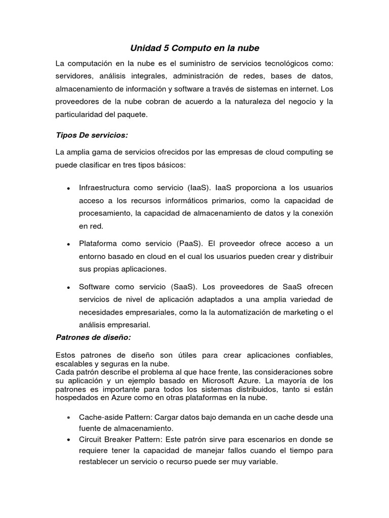 Ejemplos y Patrones de Computación en la Nube | PDF | Computación en la ...