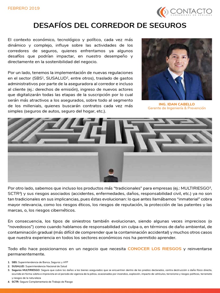 Contacto Corredores de Seguros: Desafios Del Corredor de Seguro | PDF ...