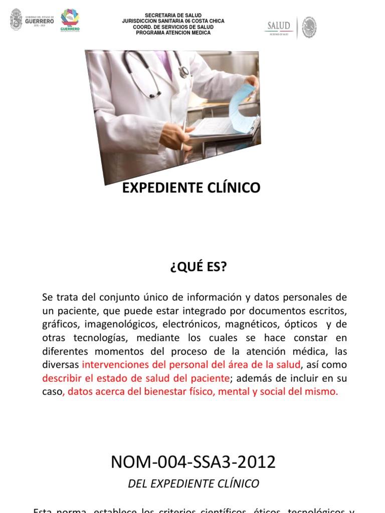 Nom 004 Del Expediente Clinico Cuidado de la salud