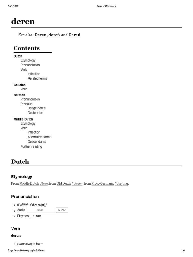 Deren: See Also: Deren, Dereń and Dereń | PDF | Grammatical Gender ...
