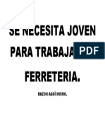 Se Necesita Joven para Trabajar en Ferreteria