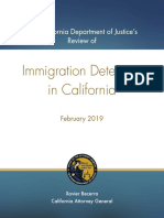 Immigration Detention 2019 report by Attorney General Xavier Becerra