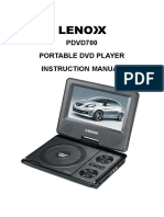 PDVD700 Portable DVD Player Quickstart Guide