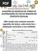 Sugestão de Termo de Responsabilidade