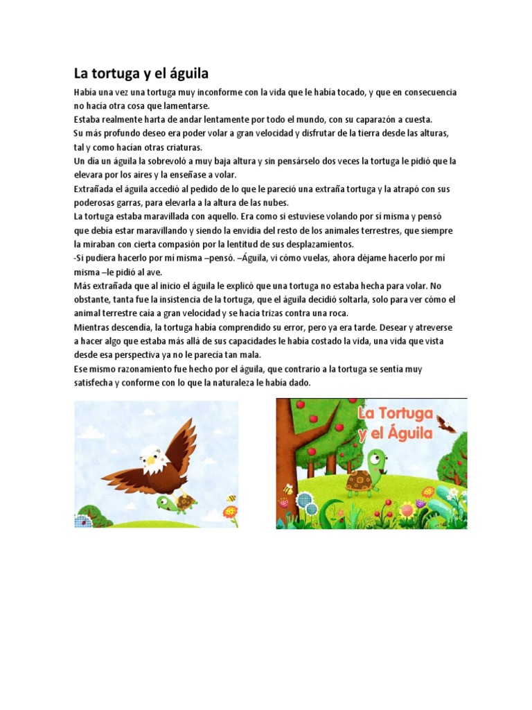 Cuento La Tortuga y El Águila | PDF