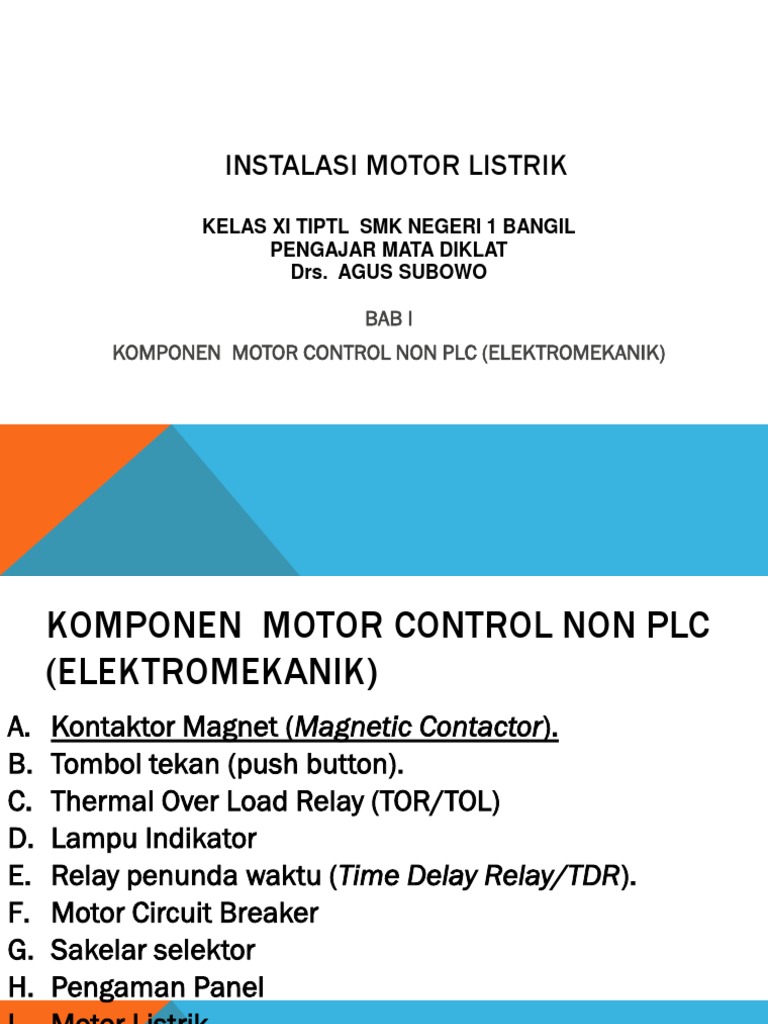 Komponen Instalasi Motor Listrik | PDF