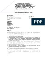 Acta de Audiencia de Juicio Oral