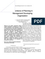 Importance of Planning in Management Developing Organization