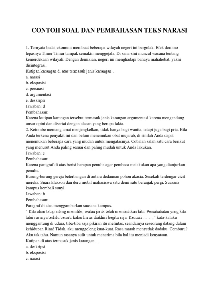 Contoh Soal Anak Kelas 7 Eka