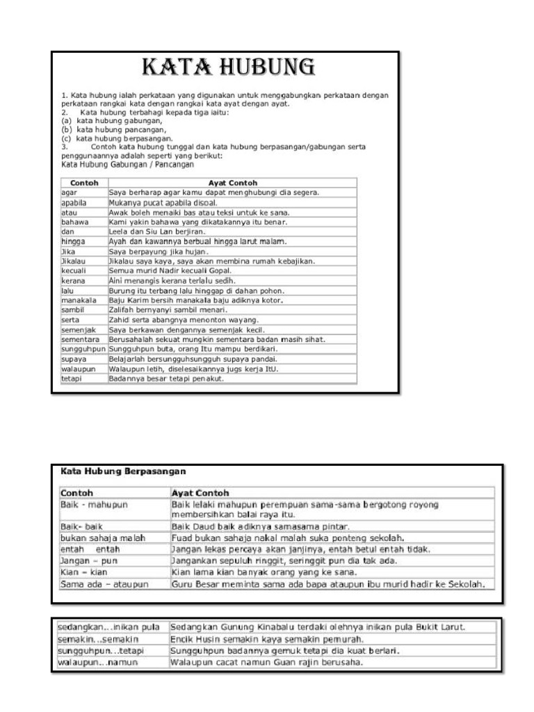 Senarai Kata Hubung Pdf