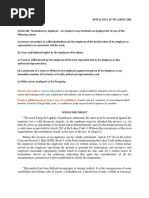 Serious Misconduct. Fraud or Willful Breach of Trust / Loss of Confidence