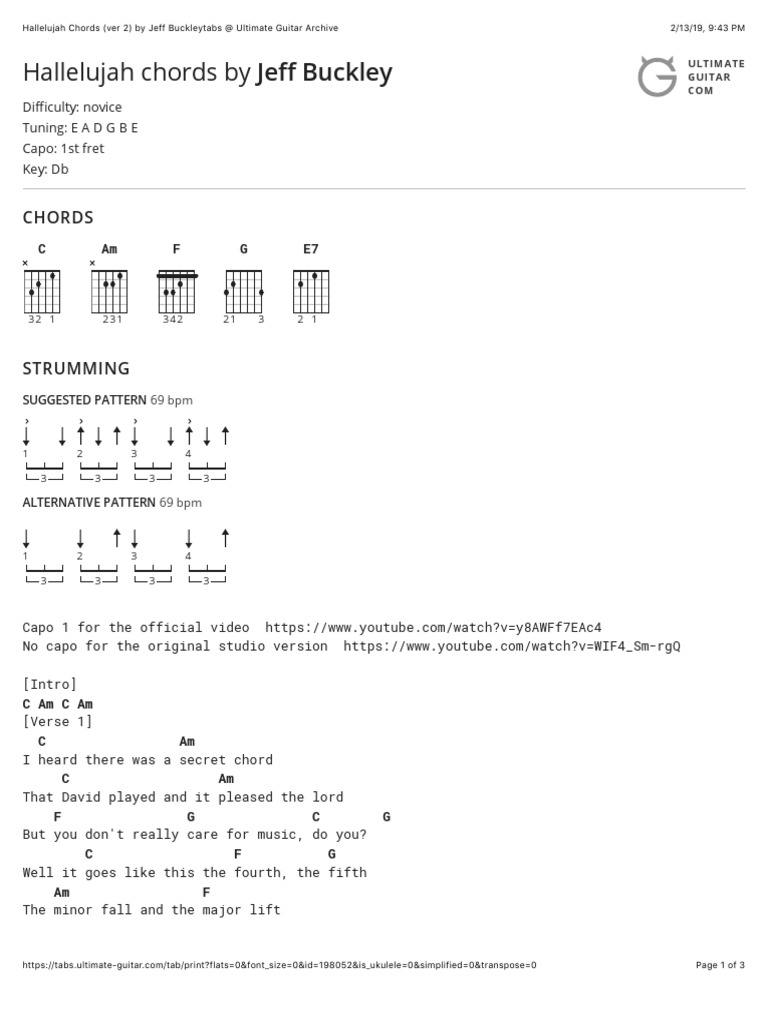 Hallelujah Chords (Ver 2) | Song Structure | Musical Forms