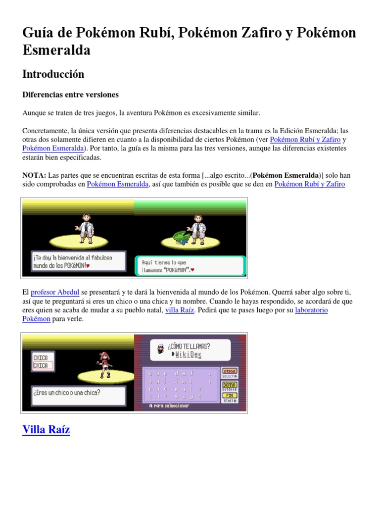 Guía de Pokémon Rubí PDF | PDF | Pokémon | Franquicias de Nintendo
