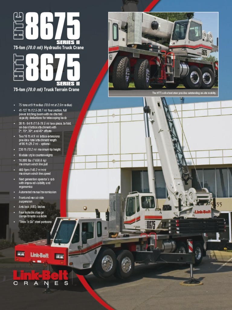 Htc-8675 Seriesii 75t | PDF | Crane (Machine) | Anti Lock Braking System