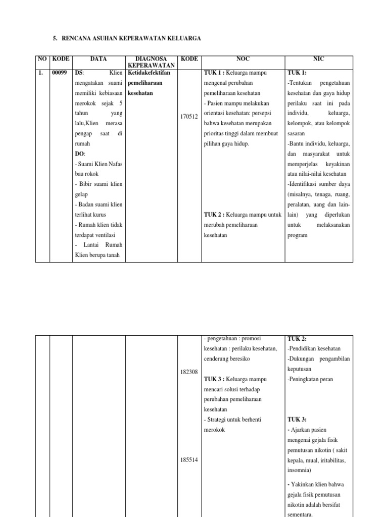 Rencana Asuhan Keperawatan Keluarga Fix Pdf