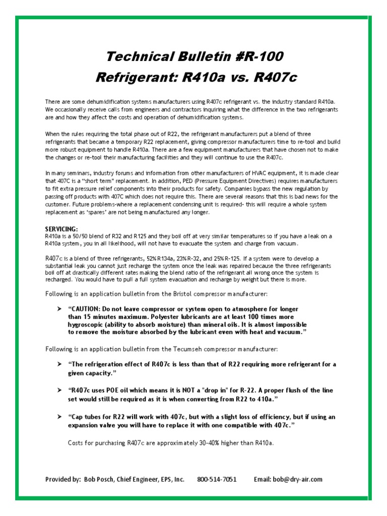 R407c Refrigerant | PDF | Cold | Heat Transfer