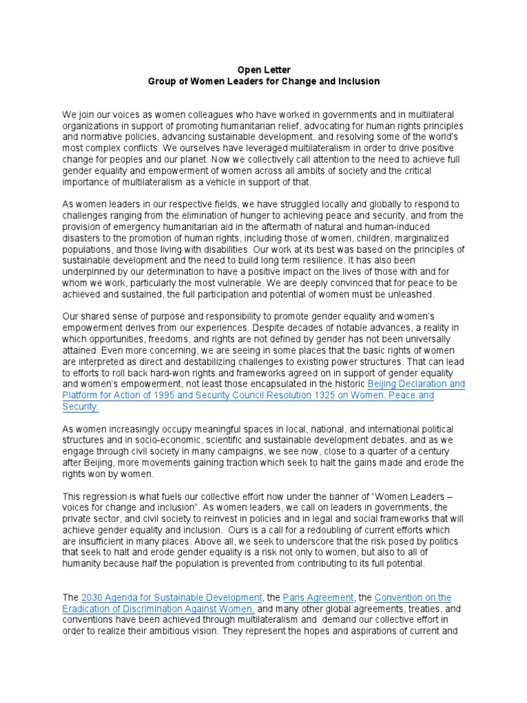 Women Leaders for Gender Equality | PDF | Sustainability | Government